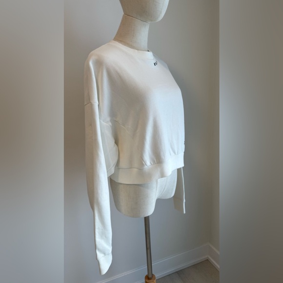 Roxy Women's White Cropped Sweatshirt - Picture 3 of 11